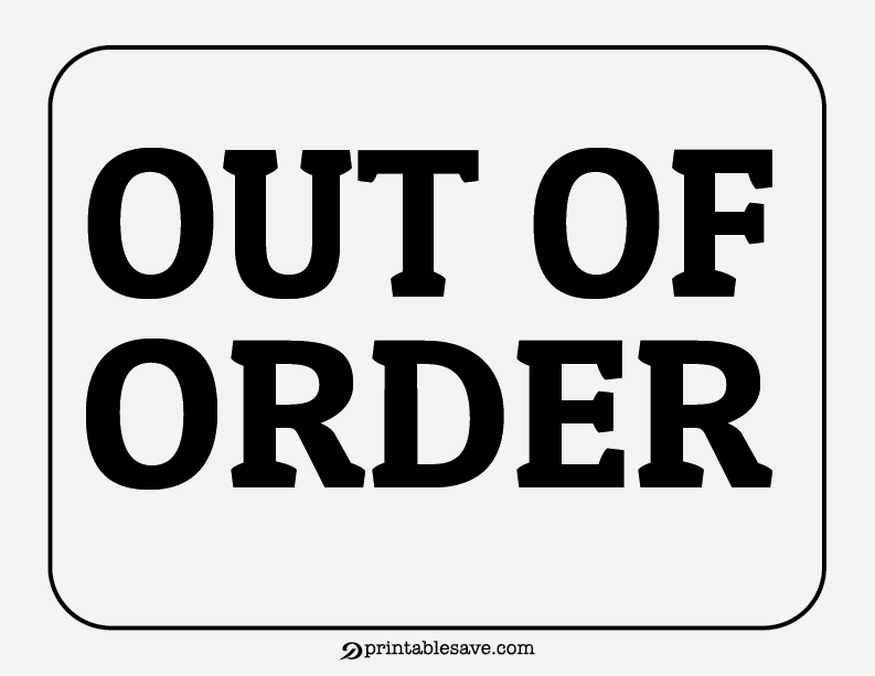 Out of Order Sign black color deisgn